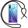 Pnakqil Cover per Huawei P30 Lite con Cordino, Trasparente Custodia con Laccio Tracolla Cellulare Girocollo Collana Protettiva per Huawei P30 Lite 6.15, Nero