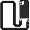 Tawarror Cover per iPhone 11 con Cordino, Custodia Silicone Morbida Sottile Case con Regolabile Tracolla con Laccio Collana Practical Stylish Flessibile Antiurto Protezione Cover per iPhone 11 - Nero