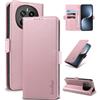 Yunubeyii Cover Libro per Honor Magic 7 5G - [Blocco RFID] Luxury PU Leather Portafoglio Card Holder Magnetic Phone Custodia con Kickstand, Cover Protettiva Antiurto, Rosa