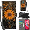 PHINIENLAND Cover per Xiaomi Redmi Note 8 Pro Case PU Pelle Custodia [Kickstand] [Chiusura magnetica] [Slot per Schede], Portafoglio Flip Custodia per Redmi Note 8 Pro,Crisantemo