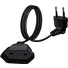 HuaLiSiJi Cavo Prolunga Presa Europea 2.5A 250V Prolunga Europea, per Elettrodomestici, Lampada, Spina di Ricarica, TV, PC Ecc (Nero, 3m)