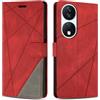SONWO Cover per Honor X7B, Flip Caso in PU Pelle Case Cover Custodia con Slot per Schede e Supporto Stand per Honor X7B, Rosso