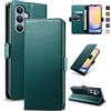 Yunubeyii Cover Libro per Samsung Galaxy A25 5G - [Blocco RFID] Luxury PU Leather Portafoglio Card Holder Magnetic Phone Custodia con Kickstand, Cover Protettiva Antiurto, Verde