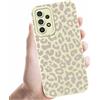 Coalbooliy Custodia Per Samsung Galaxy A52（5G） 6,5'', Cellulare Bianco Silicone Morbido Cover per telefono Aesthetic Modello Leopardato Disegni Protezione Fotocamera Antiurto Protettiva Case, 06