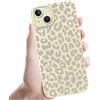 Coalbooliy Custodia Per iPhone 13 6,1'', Cellulare Bianco Silicone Morbido Cover per telefono Aesthetic Modello Leopardato Disegni Protezione Fotocamera Antiurto Protettiva Case, 05