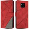 SONWO Cover per Huawei Mate 20 PRO Custodia, Flip Caso in PU Pelle Case Cover Premium Portafoglio Custodia per Huawei Mate 20 PRO, Supporto Stand, Slot per Schede, Rosso