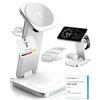 TEGLER Stazione di ricarica wireless 3 in 1 pieghevole in alluminio per smartphone, smartwatch e auricolari, con adattatore da 20W incluso