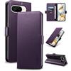 Yunubeyii Cover Libro per Google Pixel 9A - [Blocco RFID] Luxury PU Leather Portafoglio Card Holder Magnetic Phone Custodia con Kickstand, Cover Protettiva Antiurto, Viola