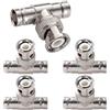 KUOQIY 5 Pezzi BNC 3 Vie 1 Maschio a 2 Femmina T Adattatore, BNC T Splitter Combiner RF Coassiale Jack, per CCTV, Antenna, Cavo Coassiale