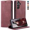 Phernykas Cover per Samsung Galaxy A35 5G, Flip Libro in Pelle Premium, Wallet Case con Porta Carte, Portafoglio Case Chiusura Magnetica,[Antiurtoo][Cavalletto] Custodia per Samsung A35, Vion-rosso