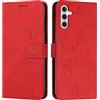 EATCYE Cover per Samsung Galaxy A04S / A13 5G / M13 5G / A04 4G, Flip Libro Libretto Custodia in Pelle PU per Samsung A04S/A13 5G/M13 5G/A04 4G [Slot per Scheda] [Funzione di Supporto] (#Rosso)