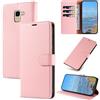 KKEIKO Cover per Samsung Galaxy J6 2018, Antiurto Custodia in PU Pelle con Slot per Porta Carte, Magnetico Protettiva Cover per Samsung J6 2018, Rosa