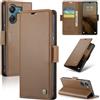 Rerzoiro Cover per Xiaomi Redmi 13C/Poco C65 Custodia Portafoglio [Blocco RFID] Premium Pelle PU Wallet Case Flip Libro con Porta Carte Slot Supporto Flip Case per Xiaomi Redmi 13C/Poco C65, Marrone