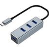 SCHITEC Adattatore USB C Hub 3.0 4 porte Ultra Thin USB 3.0 Alta Velocità Tipo C Hub in Alluminio per Macbook, Mac Pro/Mini, iMac, Notebook, Linux,USB Flash Drive (cavo da 20 cm)