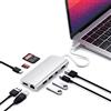 SATECHI Adattatore multimediale USB-C, HDMI 4K, Mini DP, USB-C, Gigabit Ethernet, USB 3.0, slot per schede Micro/SD, per MacBook Pro, Air M2, M1 - Argento
