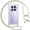 Pnakqil Cover per Xiaomi Redmi Note 14 Pro 5G/Poco X7 5G con Cordino, Trasparente Custodia con Laccio Tracolla Cellulare Girocollo Collana Protettiva per Redmi Note 14 Pro 5G 6.67 Pollic, Verde