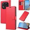 KKEIKO Cover per Redmi Note 14 Pro 5G / Xiaomi Poco X7 5G, Antiurto Custodia in PU Pelle con Blocco RFID, Magnetico Protettiva Cover per Redmi Note 14 Pro+ 5G, Rosso