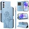 Bravoday Cover per Samsung Galaxy A55 5G, Custodia in PU Pelle Portafoglio Flip Schede con Slot per Carte, Magnetica Antiurto Cover per Galaxy A55 5G, Azzurro