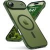 Oududianzi-Cover per iPhone Air Compatibile con MagSafe, Custodia Traslucida Posteriore PC Silicone TPU Bumper, Protezione Della Fotocamera, Cover Militare Antiurto Anti-Impronte-SogeGreen