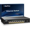 GigaPlus Switch Ethernet non gestito a 8 porte 5Gb con 8 porte Base-T 5G. Switch di rete GiGaPlus 5Gbps per NAS/PC 5Gbe, adattatore/NIC 5Gbps, router WiFi7, montaggio su desktop/rack da 19 pollici