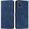 EATCYE Cover per Samsung Galaxy A51 5G, Flip Libro Libretto Custodia in Pelle PU per Samsung Galaxy A51 5G [Protezione Completa] [Slot per Scheda] [Funzione di Supporto] (Blu)