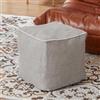 Louis Donné Pouf ottomano non imbottito in stile bohémien, quadrato, neutro, decorativo, poggiapiedi, con pizzo felpato, per soggiorno, sedia, divano (38 cm, cachi)
