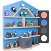 Little Moonshine Scaffale per Tonie Box e Tonies [L'originale] - Scaffale magnetico da parete per fino a 52 Tonies - Adatto per Toniebox (Blue)