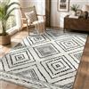 DEFYNEE Tappeto Soggiorno 90 x 150 cm, Tappeto Antiscivolo a Pelo Corto, Idrorepellente, Lavabile in Lavatrice, per Corridoio, Soggiorno e Camera da Letto, Nero-Bianco