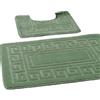 EDS - Set di 2 tappetini da bagno in stile greco, antiscivolo, disponibili in 13 colori 50 x 80 Verde