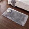 Cumay Faux tappetto di pelle di pecora tappeto, imitazione lana, adatto per tappeto per soggiorno, lunga pelliccia morbida, soffice, tappetino per il letto, divano, (grigio, 70x135cm)