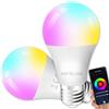 ANTELINK Lampadina Wifi Smart LED Dimmerabile RGB 9W 806lm Compatibile con Alexa Google Home, Bianco Freddo Caldo 2700K~6500K Tuya APP, 2 Pz.