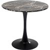 KARE Design tavolo Schickeria, marmo nero, tondo, diametro 80cm, cucina/sala da pranzo/ufficio, stile classico moderno, linee semplici, 80x80x74cm (A/L/P)
