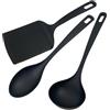 Fackelmann Set 3 Mestoli Cucina in Nylon Antigraffio, Utensili Antiaderente: Mestolo, Cucchiaio da Servizio, Paletta Lasagne - Resistenti al Calore 200°C, Lavabili in Lavastoviglie e Leggeri