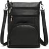 Miss Lulu Multi-Bags Borsa a tracolla RFID-Scheda elegante e sicura in pelle PU per viaggi e tutti i giorni, 21 × 8 × 14 cm - Black