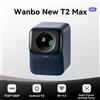WANBO nuovo T2 Max proiettore 1080p Full Hd Android 9.0 Mini Wifi Auto Focus 450Ansi proiettore portatile HIFI Sound Home Outdoor - Blue