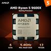 AMD Processore da gioco CPU desktop AMD Ryzen 5 9600X AM5 con architettura Zen 5, 6 core e frequenza 5,4 GHz -