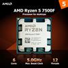 AMD Processore CPU AMD Ryzen 5 7500F R5 per desktop AM5 Zen 4 6 core 12 thread fino a 5 GHz -