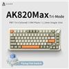 AJAZZ AK820MAX tastiera meccanica da gioco RGB a tre modalità Bluetooth wireless 2.4g tipo 82 tasti PBT keycap, tastiera con layout inglese - Retro orange