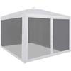 Tenda da ricevimento con rete a 4 pareti 3x3 mParasol da esterno, tenda, arredamento da esterno, forniture per la casa, decorazione - White