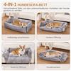 Oak & Tea Oak&Tea Letto per cani lavabile 63x52 cm Divano per cani con superficie in flanella Cuscino per cani antiscivolo con cerniera Grigio - Grigio