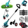 Seeiswork Elettrico Prato Mover 21V Cordless Tagliaerba Misura Regolabile Tazza Casa Attrezzi Da Giardino Compatibile Batteria 18V - With 1X Battery