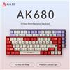 AJAZZ AK680 Tastiera meccanica ABS Keycap 68 tasti Wired Wireless Bluetooth Gamer Tastiera Hot Swap Guarnizione personalizzata per PC portatile - Black-Dual Mode