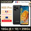 DOOGEE Anteprima mondiale DOOGEE N55 Pro Smartphone 6.56" 90Hz IPS 6GB RAM + 256GB ROM 5150mAh Batteria Android 14 Face Sblock Widevine L1 - 6GB 256GB Black