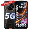 Doogee Fire 7 5g Telefono robusto Gemini Ai 16Gb (4+12) 256Gb 13000Mah Batteria Dimensity 6300 Smart Phone Nfc Android 15 64Mp Fotocamera - 4Gb 256Gb Green