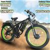 E-Bicycle Peak Power 3000W freno idraulico a doppio motore 52 v25ah batteria E-Bike 26*4.0 pollici Fat Tire velocità massima 62 km/h bici elettrica - blue 2000W 52V 25AH