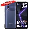 Doogee Blade20 Telefono robusto Gemini Ai Android 15 Batteria 10300Mah 6.6 ''HD + Display 4Gb 128Gb Versione globale Ai Telefono cellulare Nfc - 4Gb 128Gb Silver