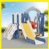Comanlai Scivolo giocattolo per bambini 5 in 1, con materiale HDPE, dotato di altalene, cerchi da basket, spazio di archiviazione - Five in one slide