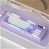 Ajazz Tastiera Bluetooth wireless AJAZZ AK980, copritasti ABS, connettività tri-modale 2.4G, retroilluminazione RGB, 98 tasti All Keys Hot Swappab - Purple white blue