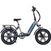 JOBOBIKE Romer Bici Elettrica Per Adulti 250W Bicicletta Da Strada Elettrica 48V 15Ah Fatbike MTB E-bike 20 pollici Mountain Ebike 25 km/h - Romer mint cream
