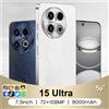 CHOTOG 2025 Nuovi 15 cellulari ultra originali 4G 5G Dual Sim Telefoni cellulari Android Versione globale Telefono cellulare da 7,3 pollici Smartphone 7800mAh - White 12GB 512GB